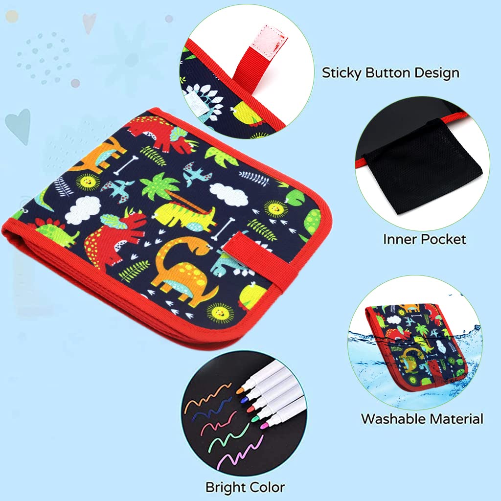 PATPAT Erasable Doodle Drawing Book, 14 Pages Reusable Drawing Pads with 12 Water-Soluble Chalk Markers for Children, Preschool Art Toy, Portable Writing Painting Gift Set for Boys and Girls-Red PATPAT Erasable Doodle Drawing Book, 14 Pages Reusable Drawing Pads with 12 Water-Soluble Chalk Markers for Children, Preschool Art Toy, Portable Writing Painting Gift Set for Boys and Girls-Red